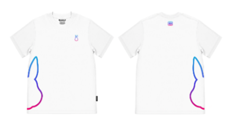 0627HA24-HANAHAII-CLOTH-Hanahaii 2026 新款側邊漸變兔仔純棉 T-shirt 短袖[2件起 $138/件,同優惠可混款]（A24）