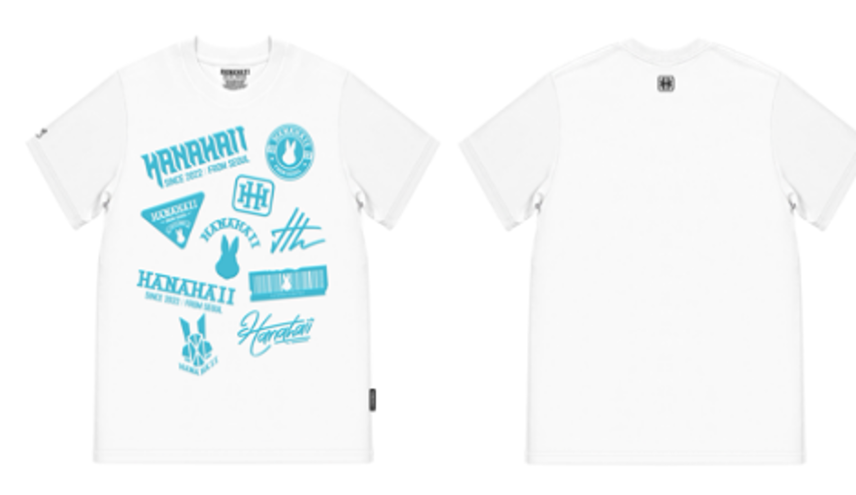 0627HA26-HANAHAII-CLOTH-Hanahaii 2026 新款多標 Logo 貼紙純棉 T-shirt 短袖[2件起 $138/件,同優惠可混款]（A26）