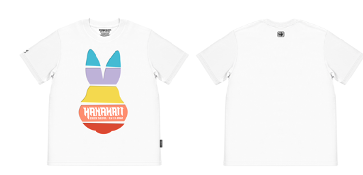 0627HA27-HANAHAII-CLOTH-Hanahaii 2026 新款復古多色拼接色塊兔仔純棉 T-shirt 短袖[2件起 $138/件,同優惠可混款]（A27）