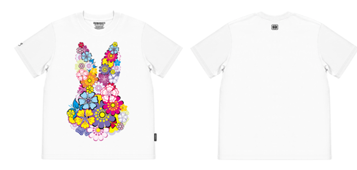 0627HA28-HANAHAII-CLOTH-Hanahaii 2026 新款萬花筒繁花兔仔純棉 T-shirt 短袖[2件起 $138/件,同優惠可混款]（A28）