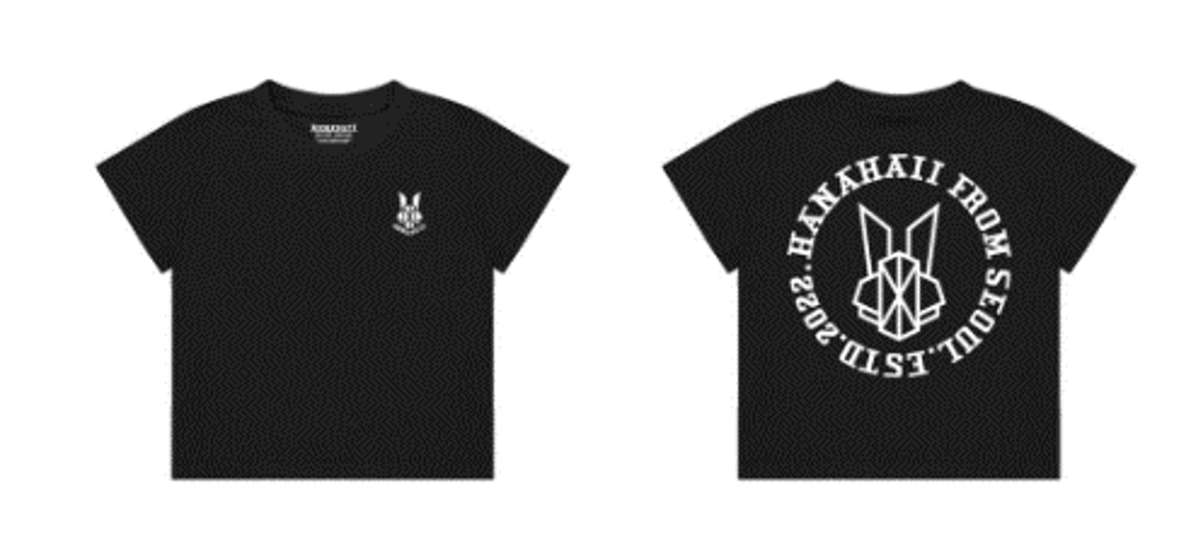 0627HA29-HANAHAII-CLOTH-Hanahaii 2026 新款極簡幾何線條兔修身短版 T-shir-均碼[2件起 $138/件,同優惠可混款]（A29）