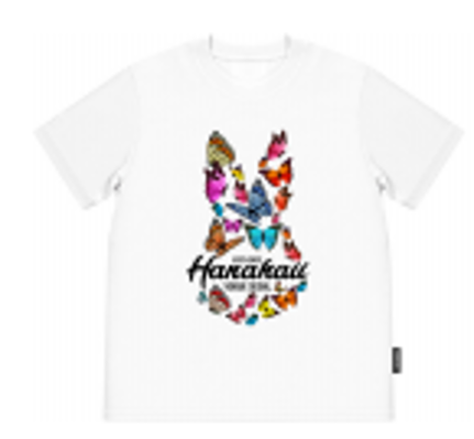 0627HA30-HANAHAII-CLOTH-Hanahaii 2026 新款復古字母彩蝶兔純棉 T-shirt 短袖[2件起 $138/件,同優惠可混款]（A30）