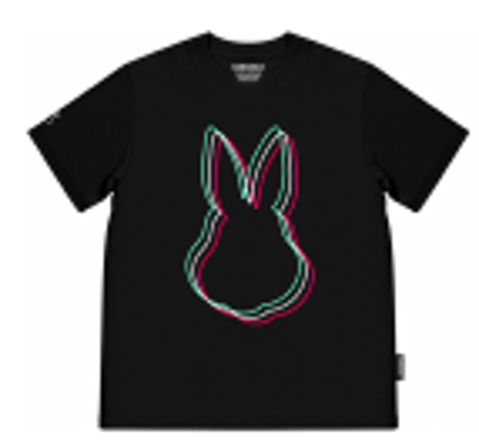 0627HA32-HANAHAII-CLOTH-Hanahaii 2026 新款 3D 迷幻重影線條兔純棉 T-shirt 短袖[2件起 $138/件,同優惠可混款]（A32）