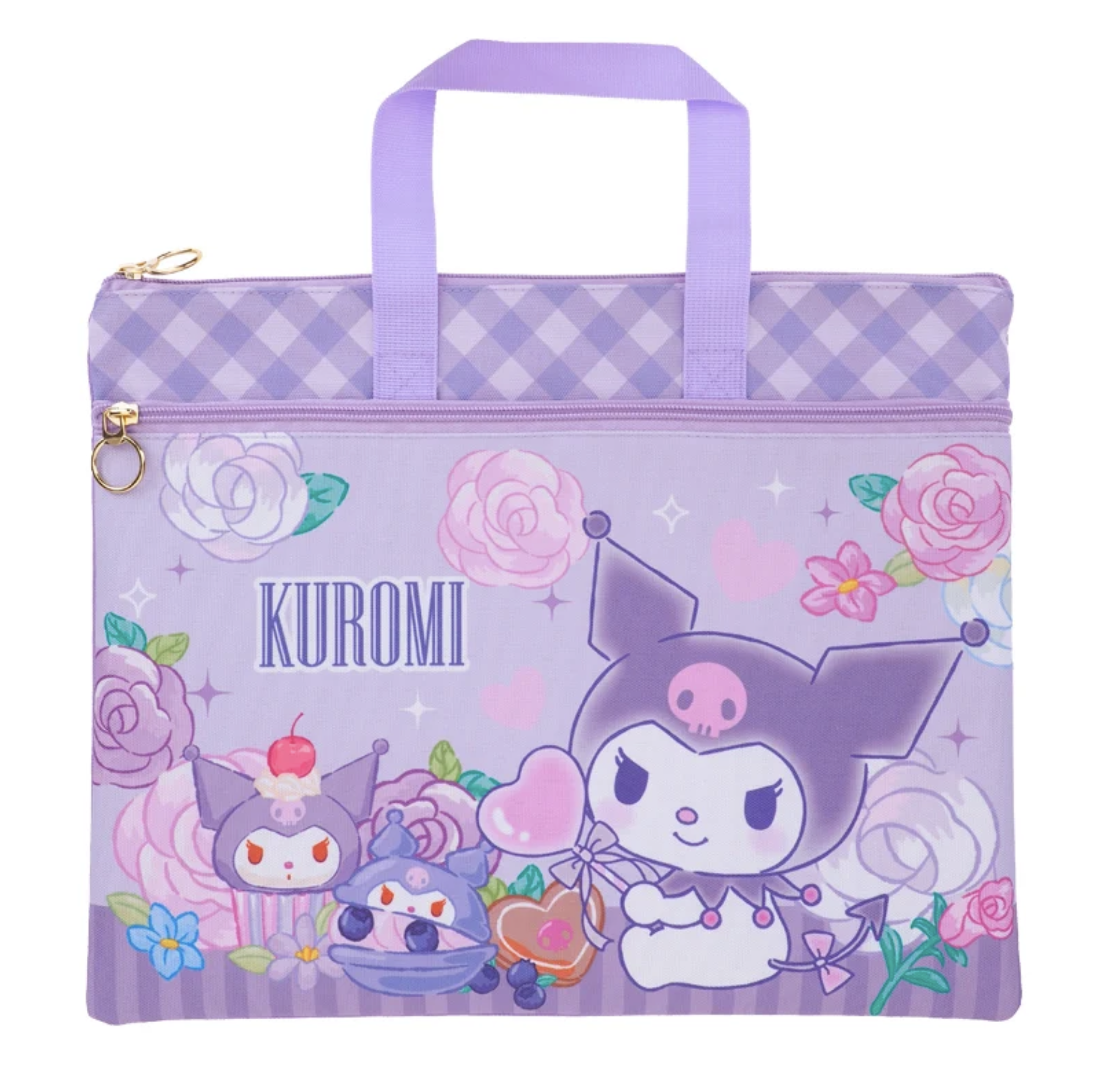Kuromi A4 雙拉鏈布文件袋連手挽 9-7483-13