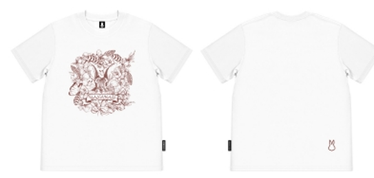 0627HA39-HANAHAII-CLOTH-Hanahaii 2026 新款復古宮廷風刺藤繁花兔仔純棉 T-shirt 短袖[2件起 $138/件,同優惠可混款]（A39）