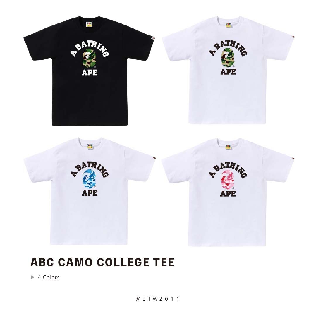 ☆ETW☆【EASY TO WEAR】BAPE ABC CAMO COLLEGE TEE 猿人 大學 迷彩 短T 春夏