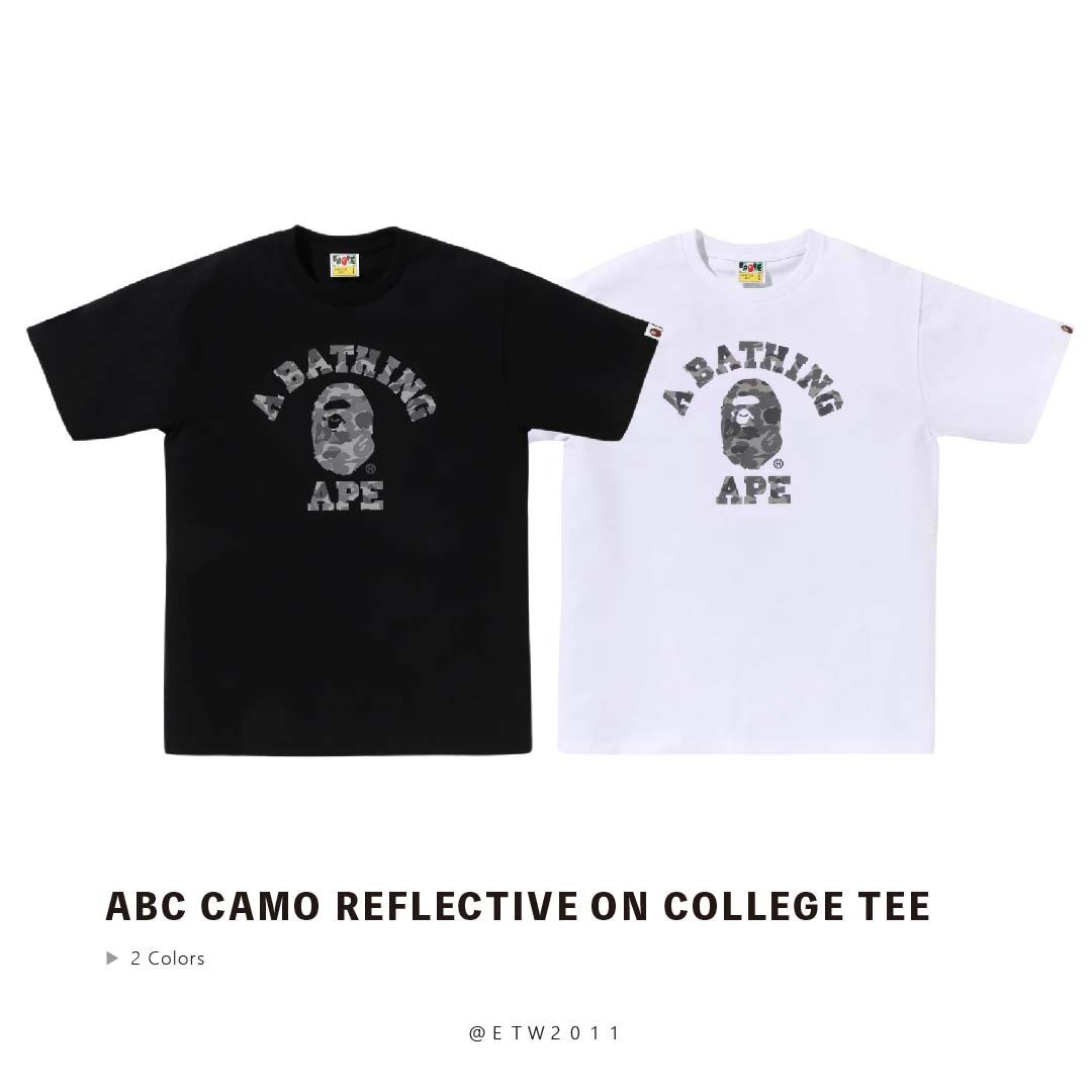 ☆ETW☆【EASY TO WEAR】BAPE ABC CAMO REFLECTIVE ON COLLEGE TEE 反光 猿人 大學 迷彩 短T 春夏