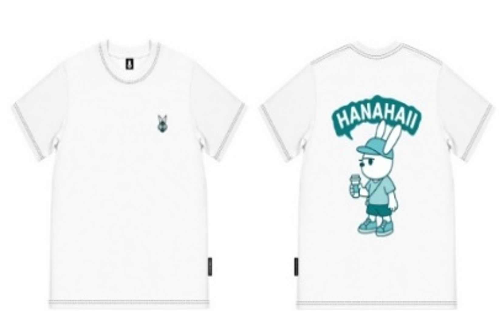 0627HA42-HANAHAII-CLOTH-Hanahaii 2026 新款美式復古運動風外賣咖啡兔純棉 T-shirt 短袖[2件起 $138/件,同優惠可混款]（A42）