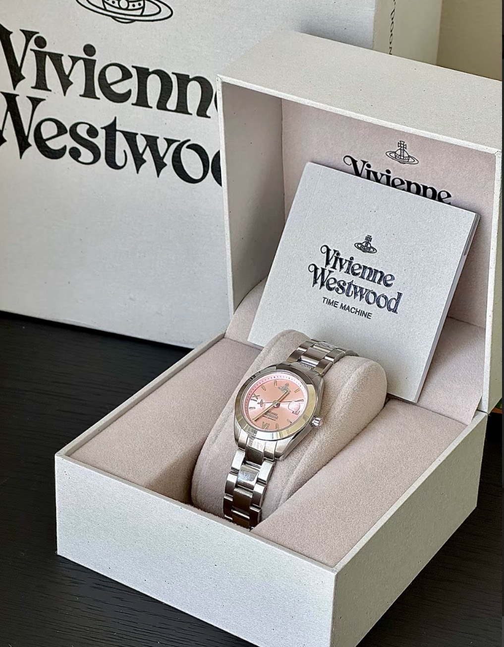 <精選西太后錶款⌚>VIVIENNE WESTWOOD 手錶 28mm 腕錶 石英機芯 精鋼表帯 粉色錶盤