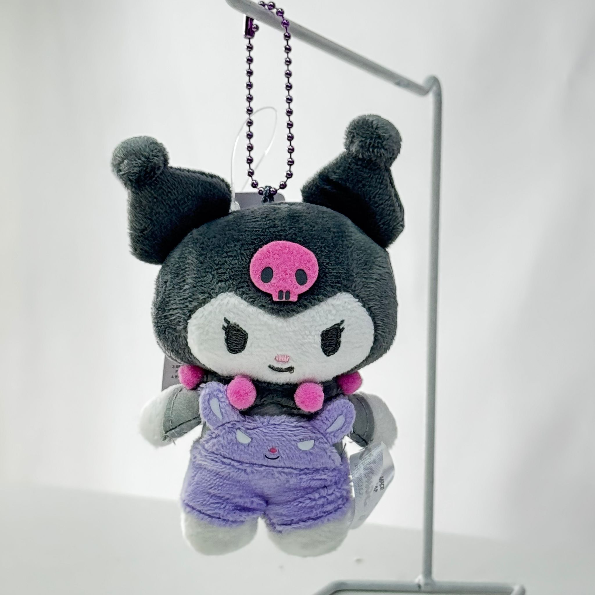 Sanrio Kuromi Overalls Plush Doll Keychain (10cm)
