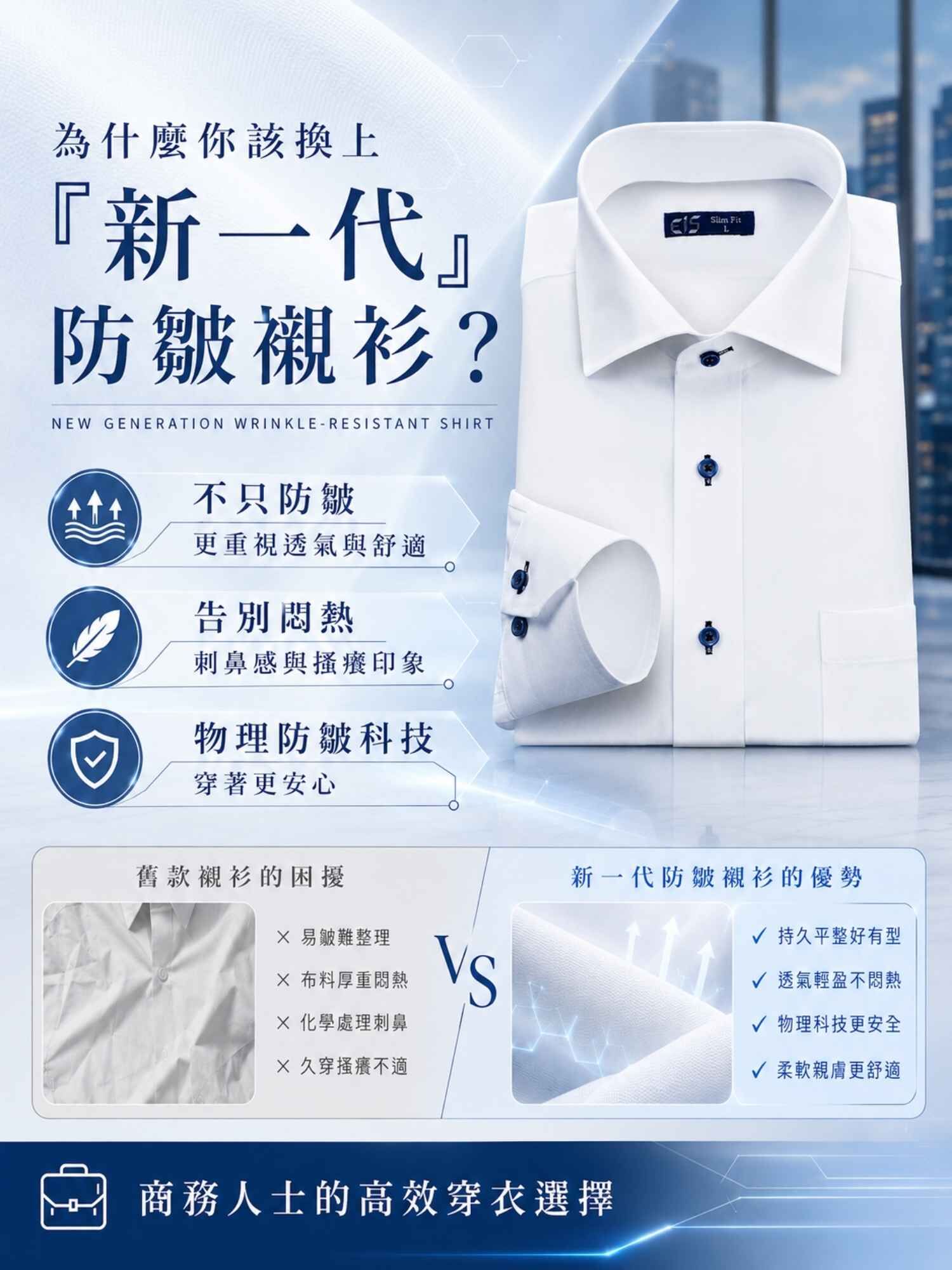 防皺襯衫品牌推薦指南:告別熨斗!化學與物理防皺差在哪?