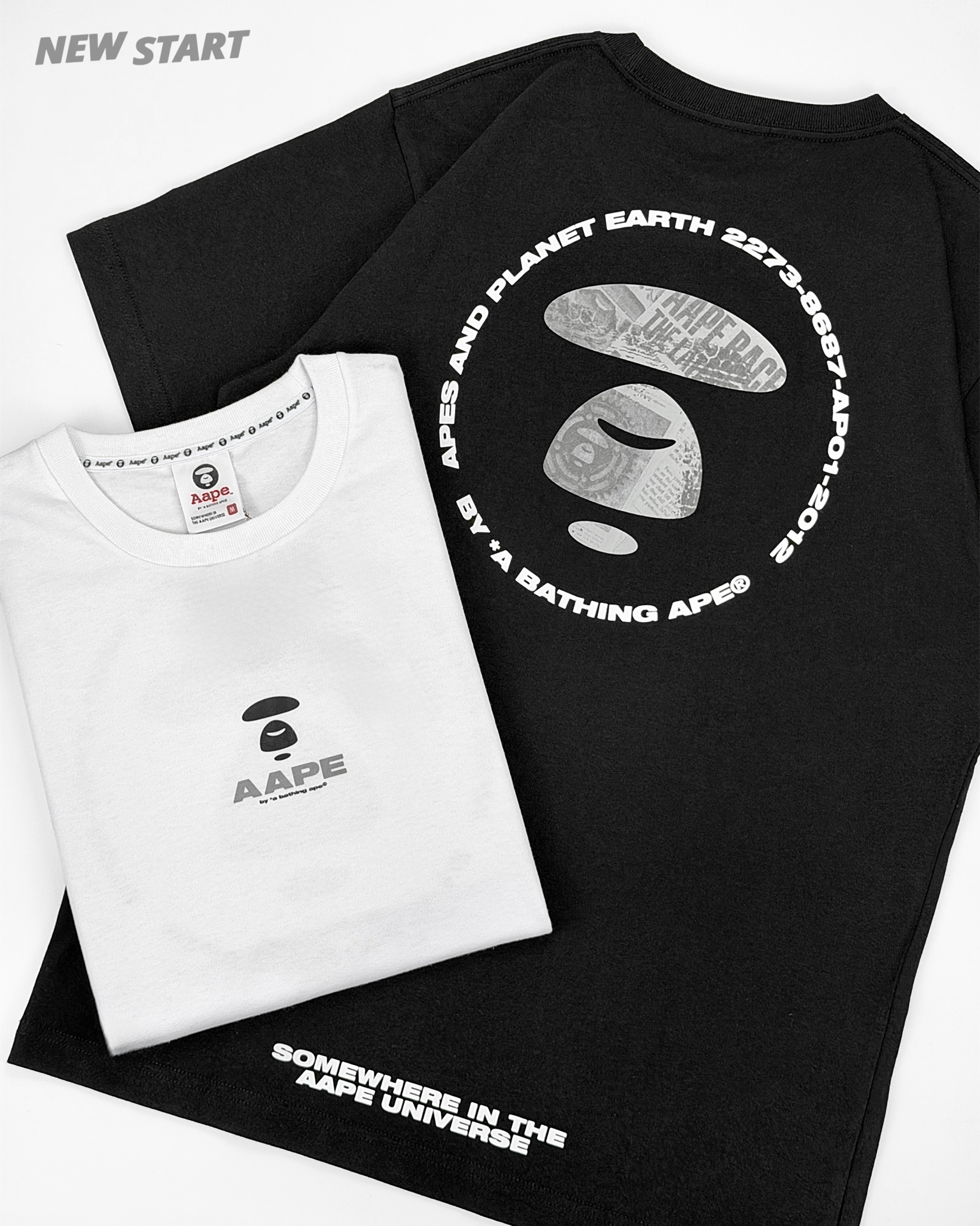 AAPE 背後圓環字母猿猴 短袖上衣 短T