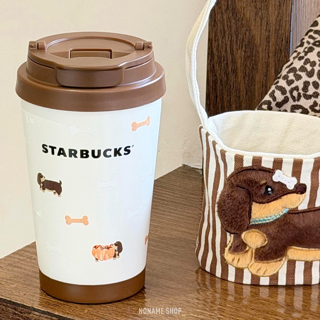 STARBUCKS 星巴克 爪爪天地系列 臘腸狗造型 馬克杯+攪拌棒 / 不鏽鋼隨行杯+杯套 兩款