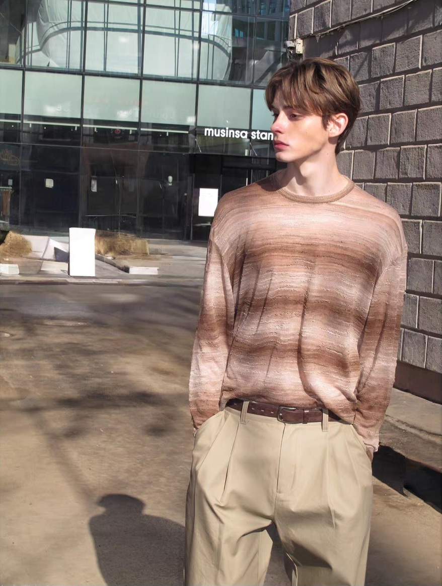 Premium No.14 Striped Crewneck Sweater