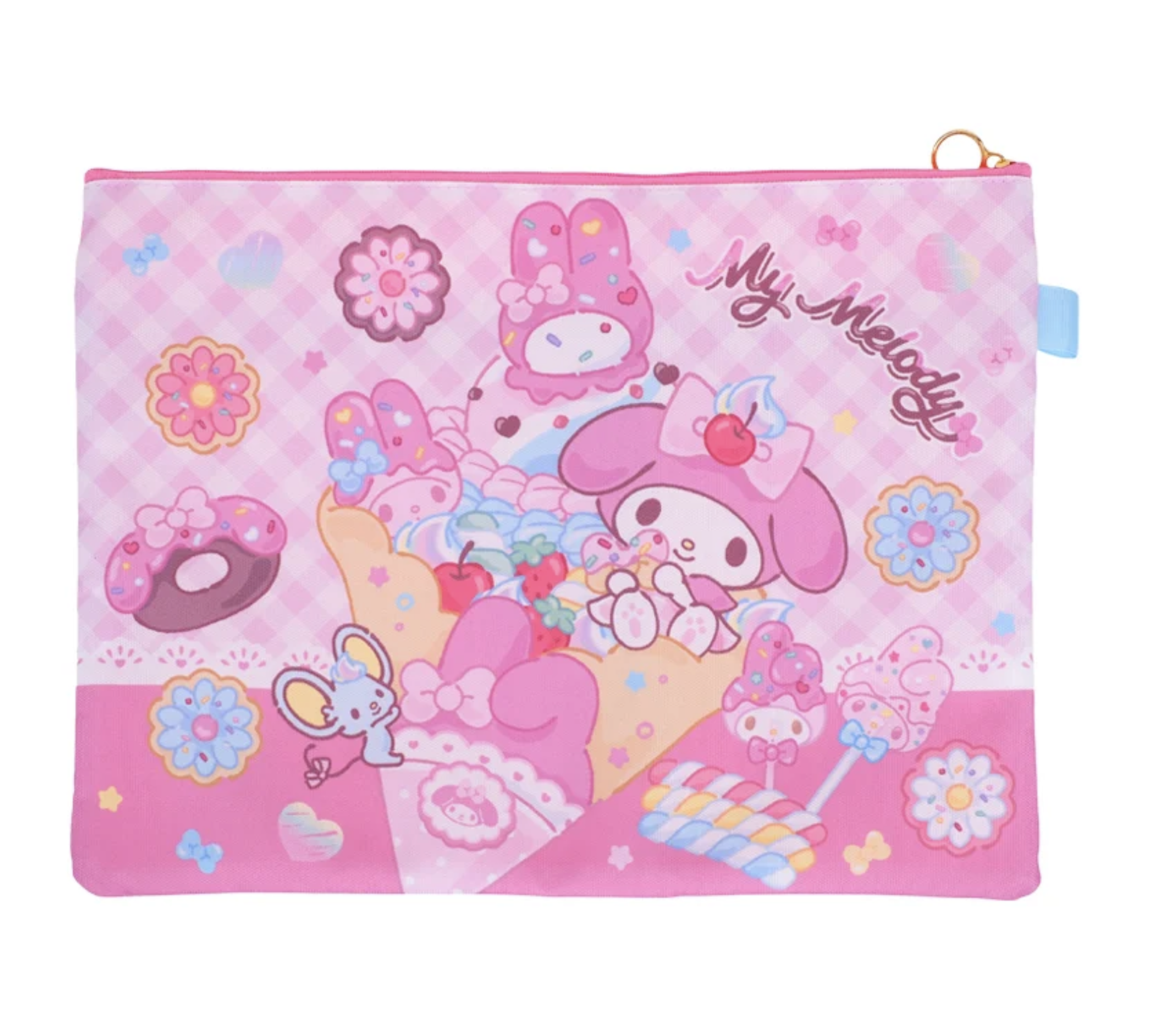 My Melody 布文件袋 3拉鍊格 9-7165-24