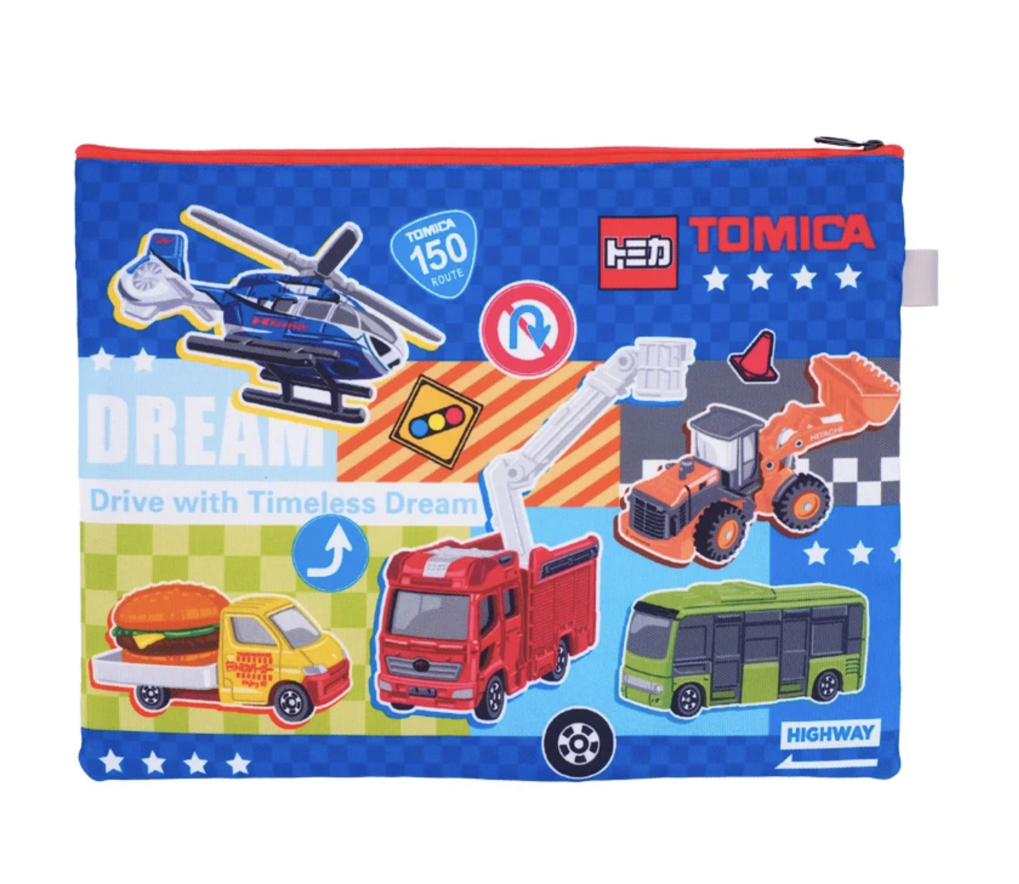 Tomica 布文件袋 3拉鍊格 TM-7165-5