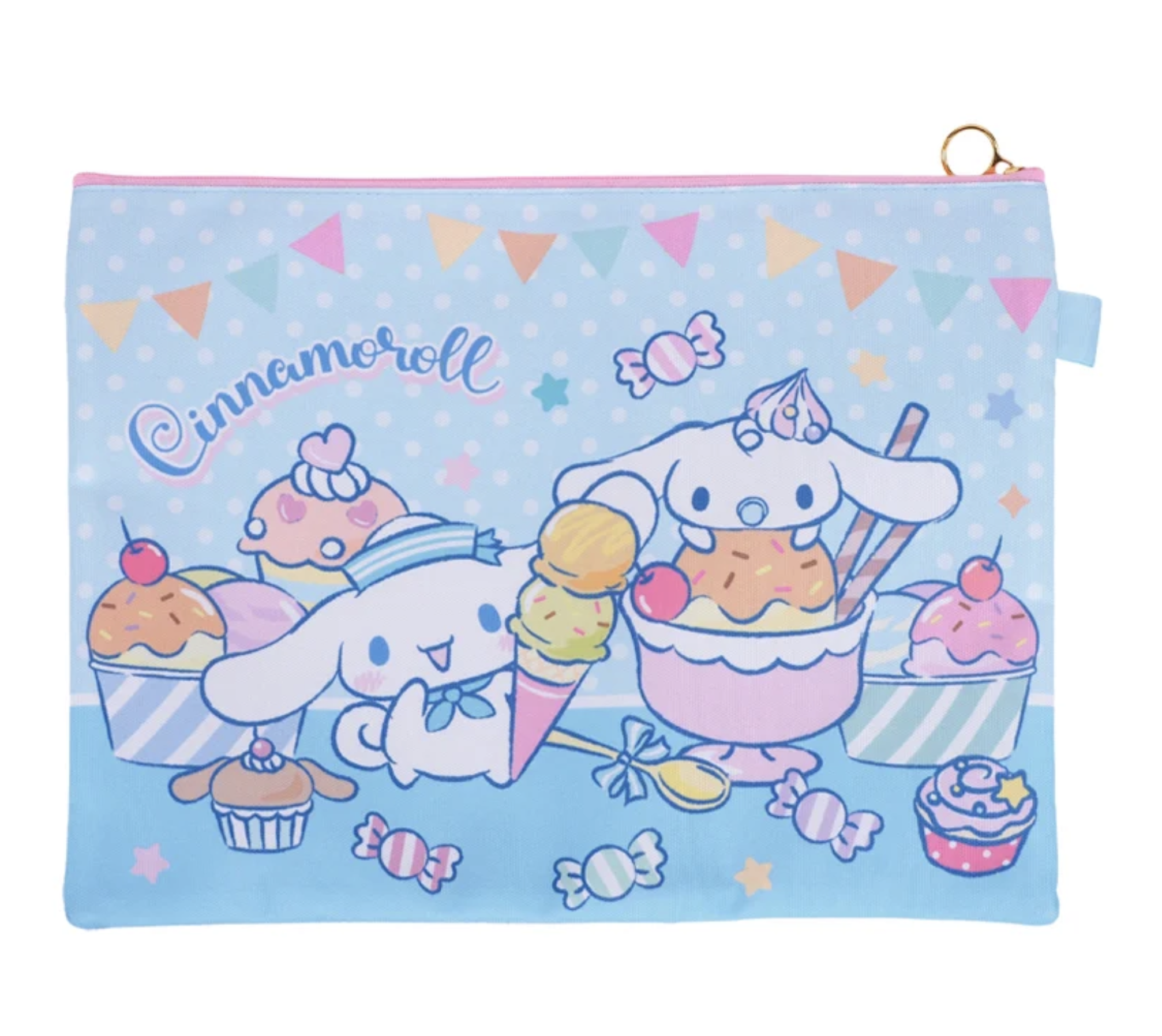Cinnamoroll 布文件袋 3拉鍊格 9-7165-26