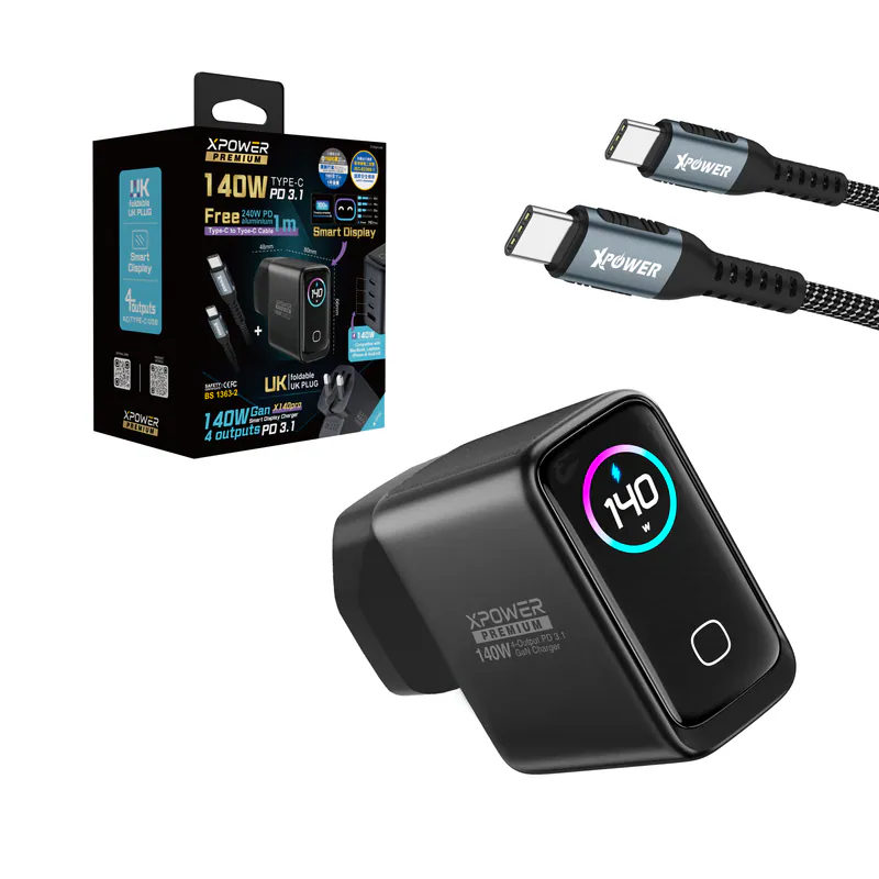 XPower PREMIUM 最新 X140Pro 140W GaN充電器 X140 (送 240W PD 1米 Type-C 快充線)