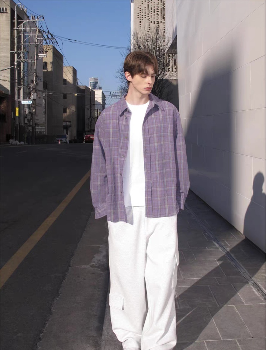 Premium No.16 Oversized Plaid Button-Down Shirt