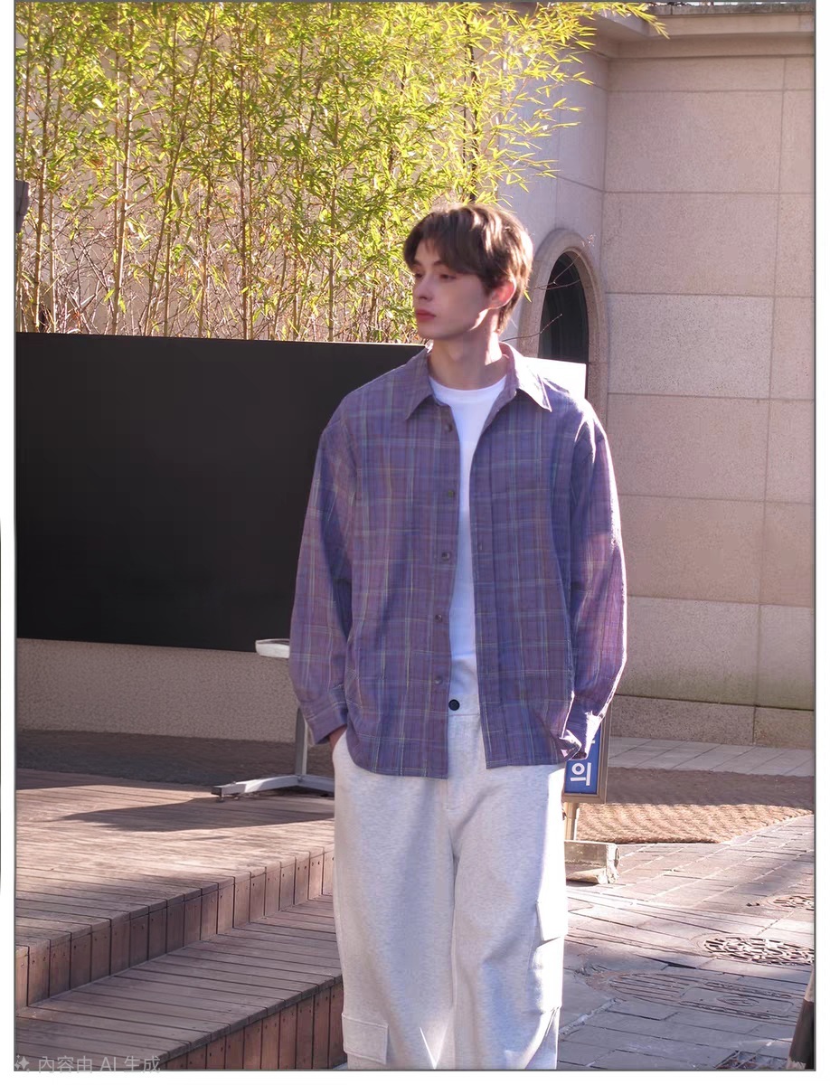 Premium No.16 Oversized Plaid Button-Down Shirt