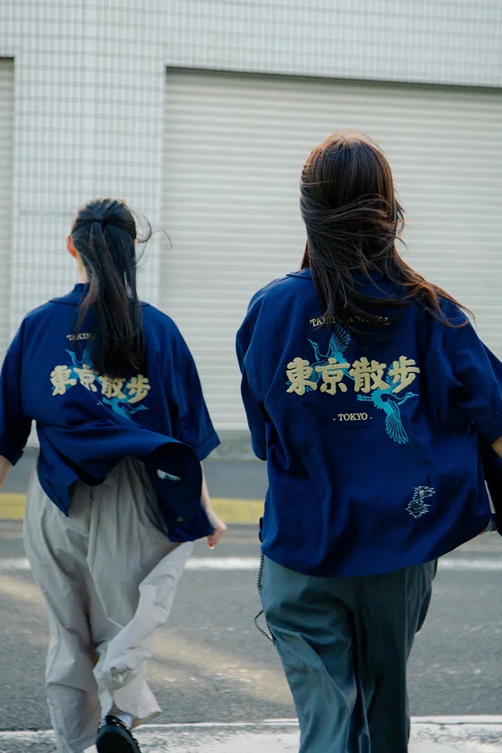 Fumble 東京散步棒球服恤衫｜寶藍色