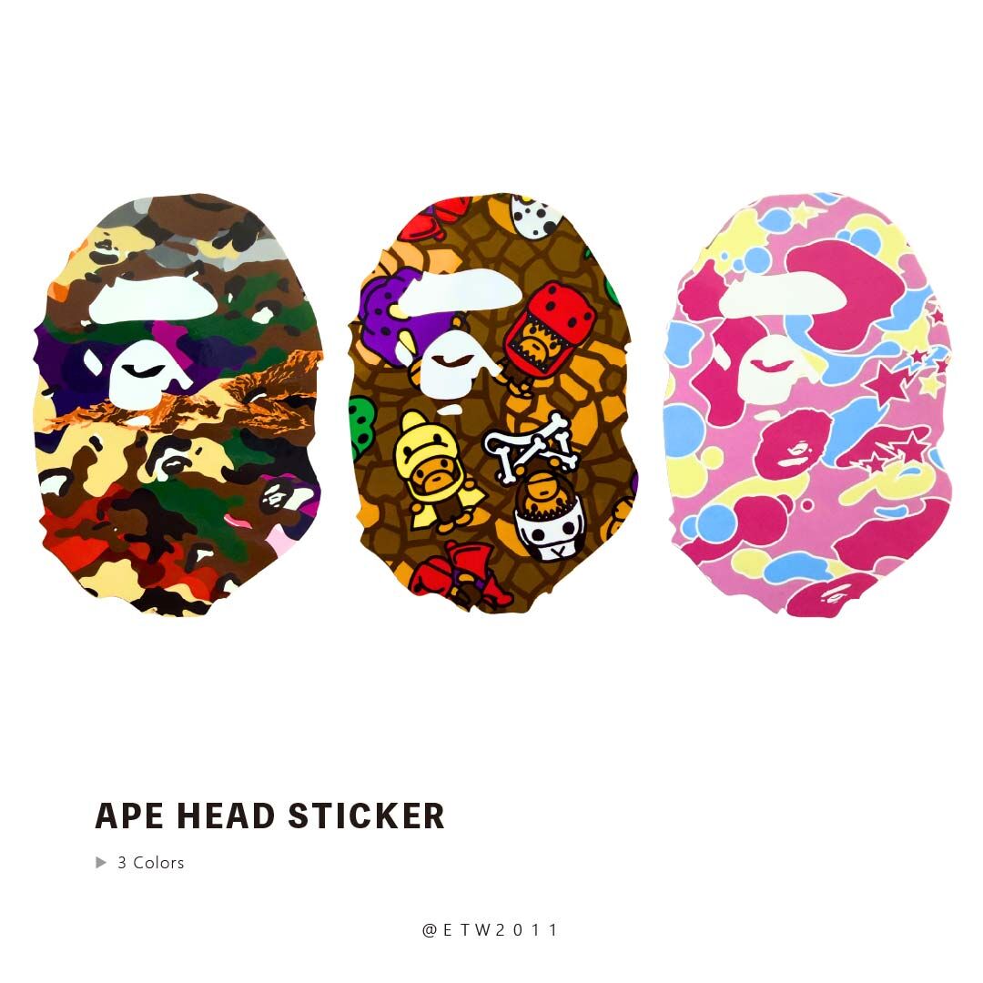 ☆ETW☆【EASY TO WEAR】BAPE APE HEAD STICKER 猿人 貼紙 迷彩