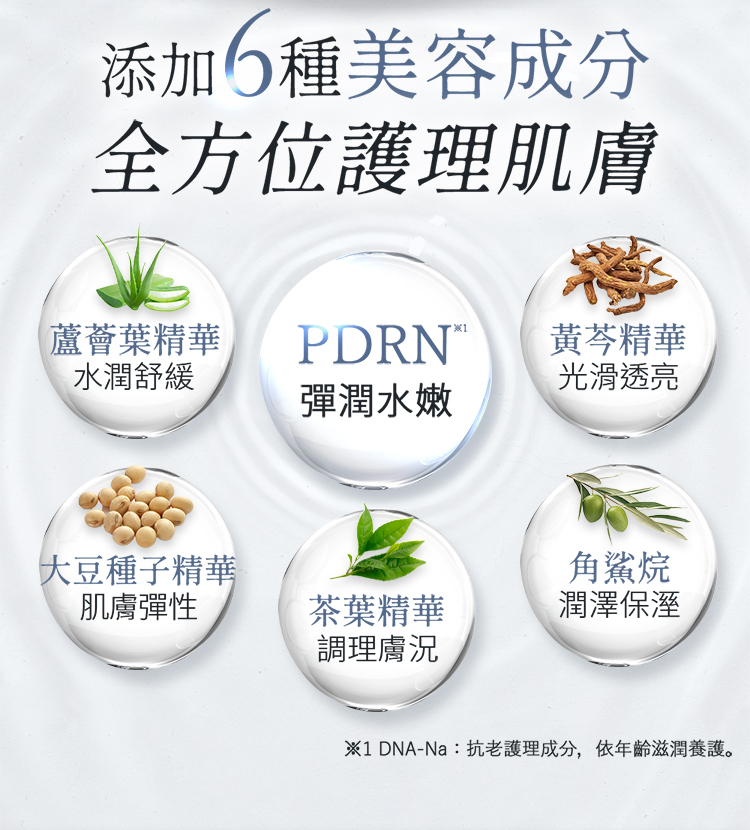 伊肯進階全效凝露精選6種美容成分全方位修護肌膚
