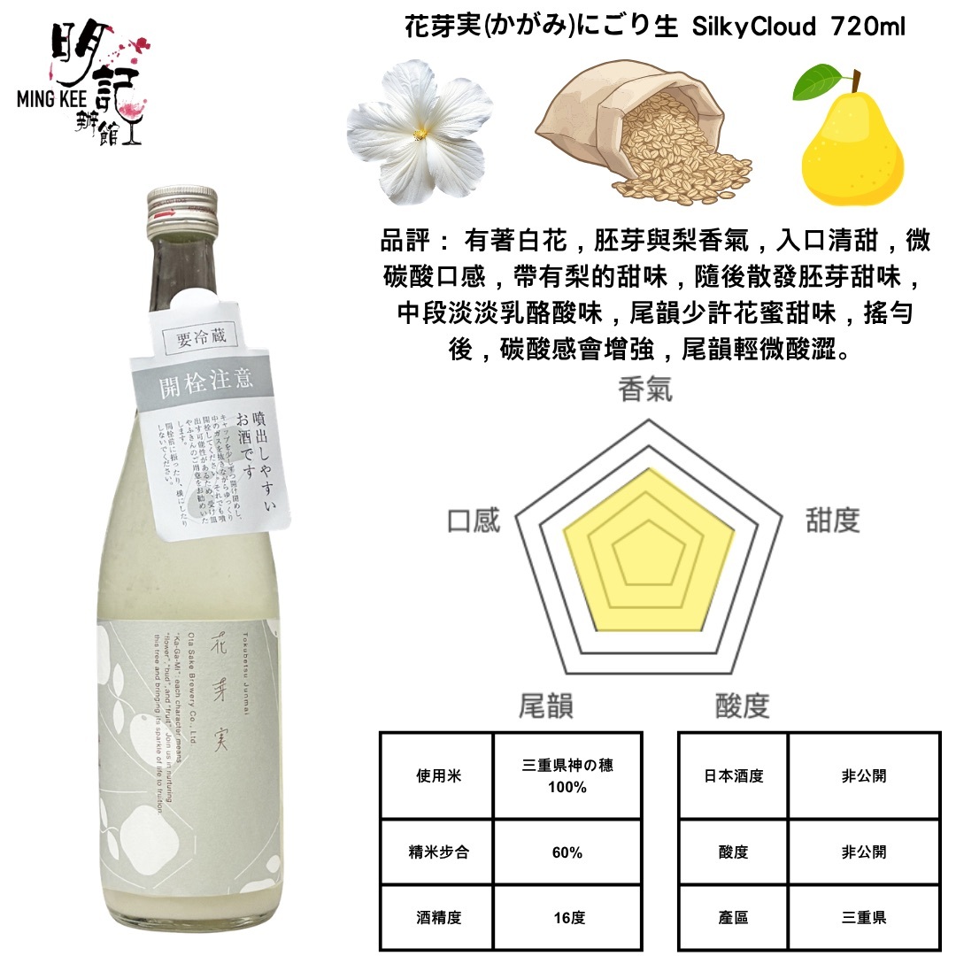 花芽実(かがみ)にごり生 SilkyCloud 720ml