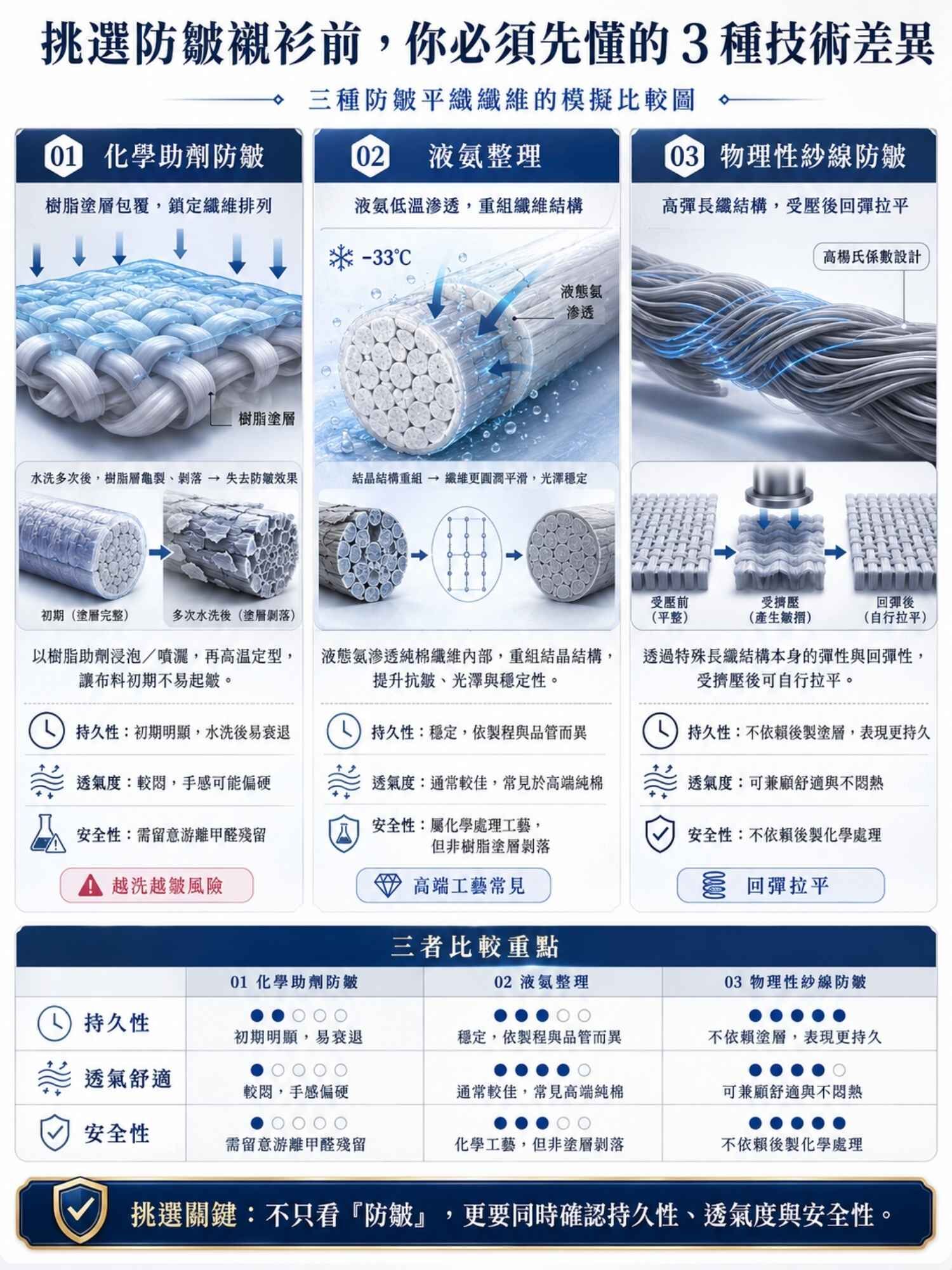 【防皺襯衫對決】快時尚免燙迷思!揭密「化學樹脂」與「物理纖維」的差異
