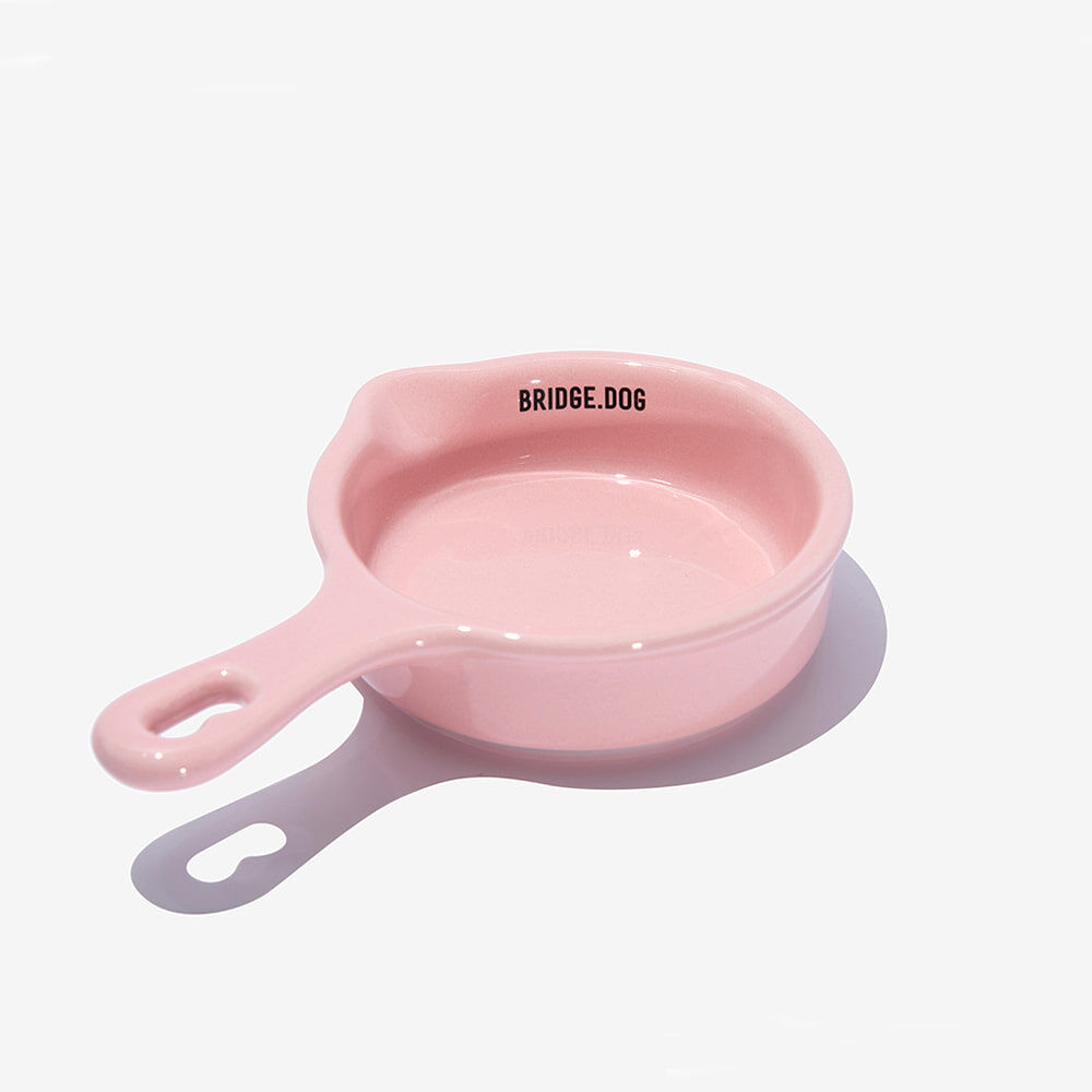 BRIDGE.DOG TOY 亮面平底鍋造型盤 (粉）