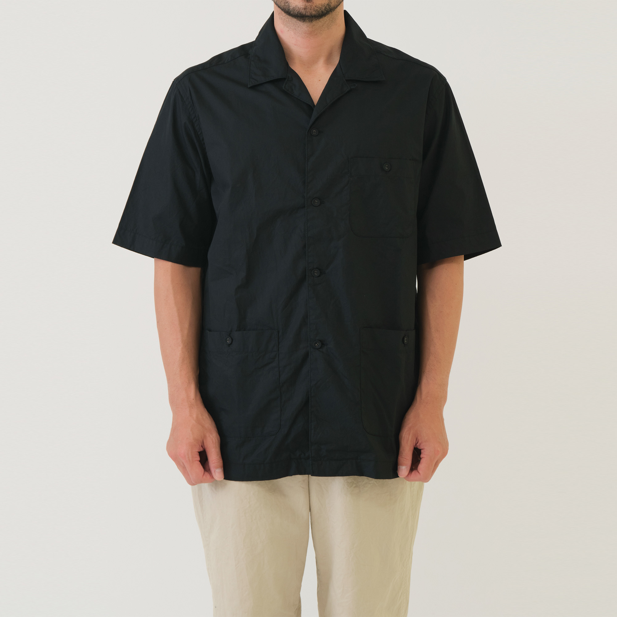 Sage De Cret - Thomas Mason Broadcloth Open Collar Shor