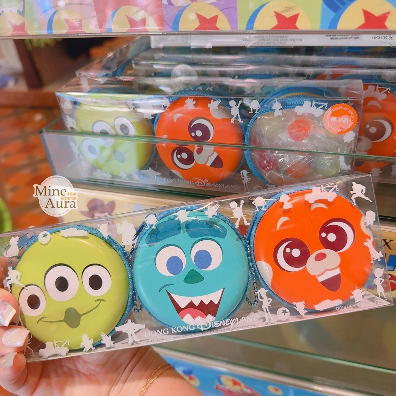 皮克斯 Pixar 玩轉夏日系列 經典 圖案 糖果 小圓包 吊飾 3入組 -香港迪士尼樂園