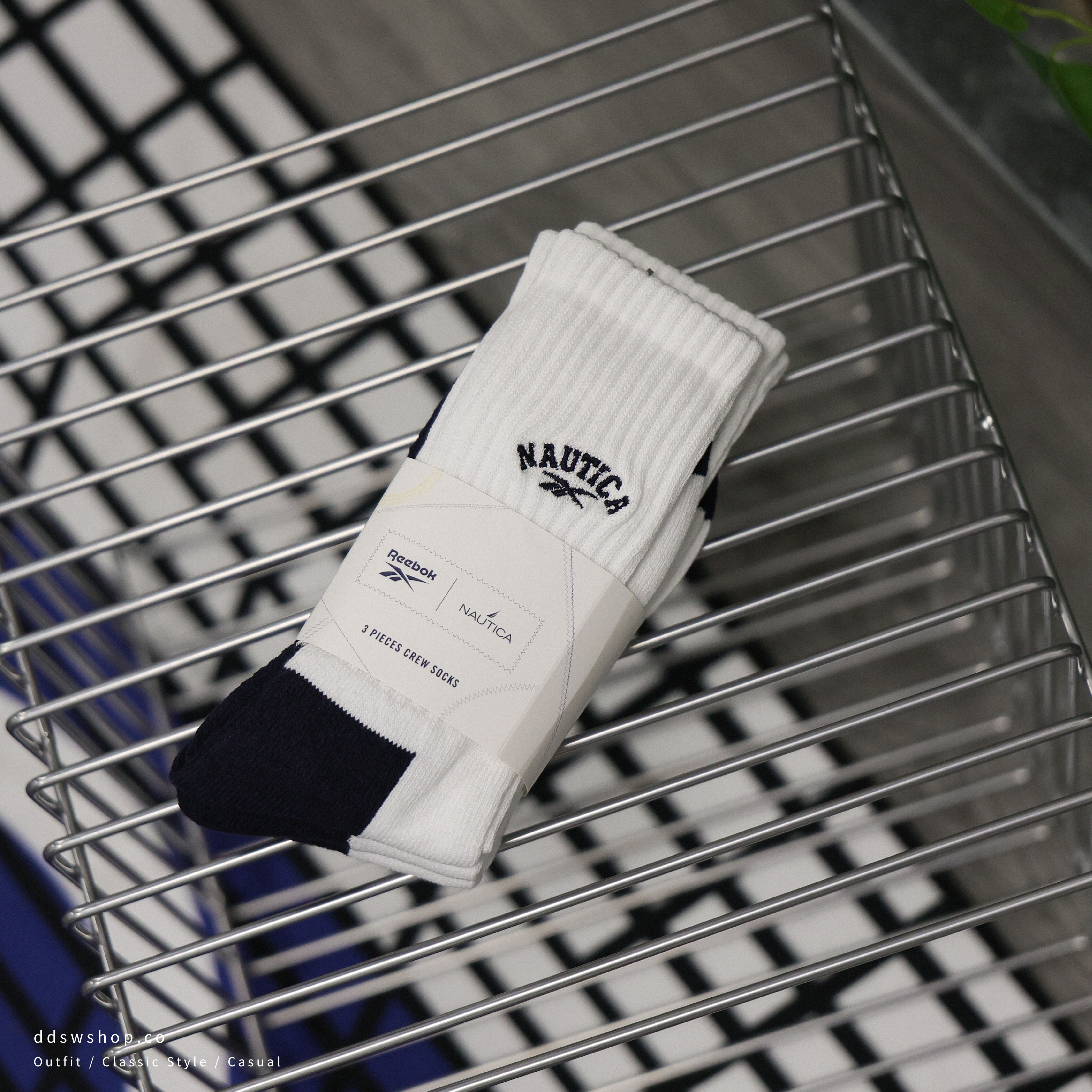 "代購" Reebok×NAUTICA 限定 聯名Logo 刺繡 長襪