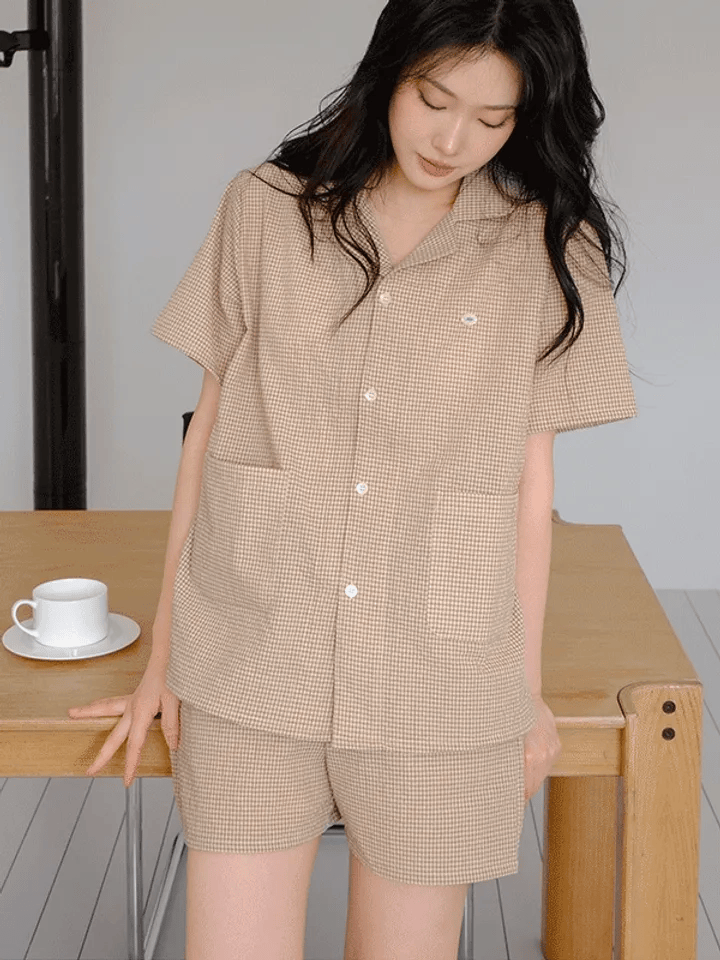[1,000件熱銷] Juuneedu｜[短袖睡衣] Soy Tartan Check Pajama [4 colors]