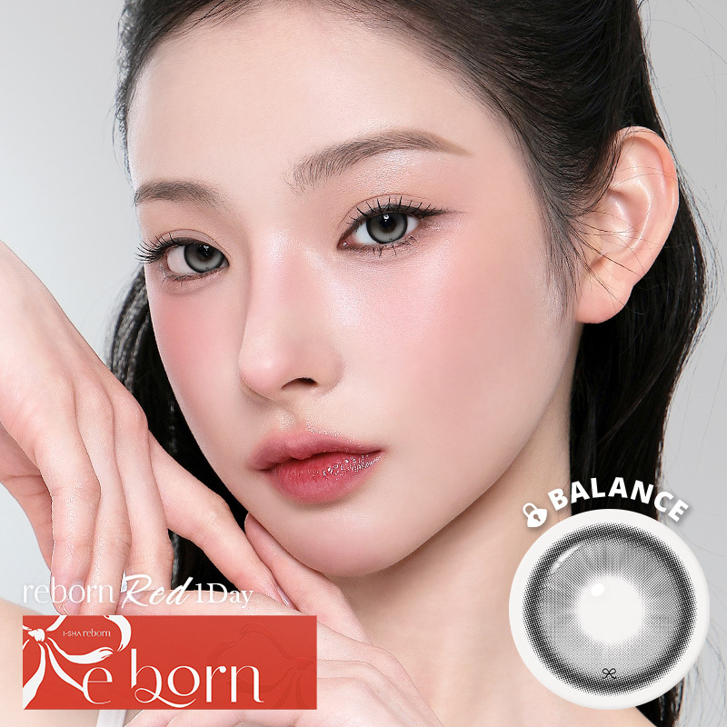 [日拋] I-SHA Reborn Red 1 Day Milky Gray 彩妝隱形眼鏡｜每盒10片