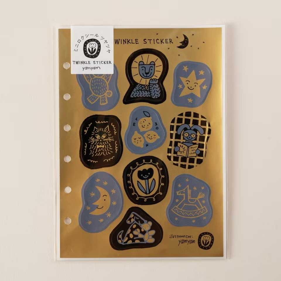 M6 Mini6 yamyam「TWINKLE STICKER」6孔手帳貼紙｜ 手紙社 JAPAN