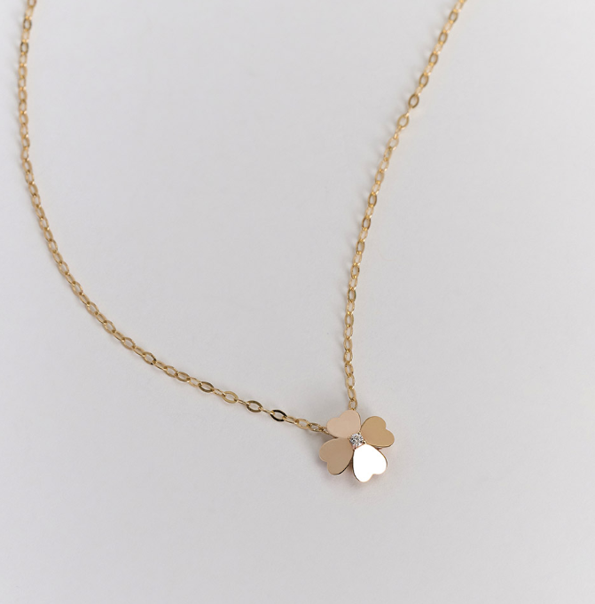 BS045 LLOYD 陽光四葉草14K 頸鍊 Sunshine Clover 14K Necklace