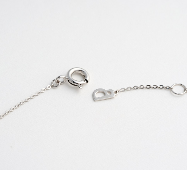 BS040 LLOYD 雙重鑲邊 0.09ct 培育鑽 10K 頸鍊 Double Layer Bezel 10K Diamond Necklace