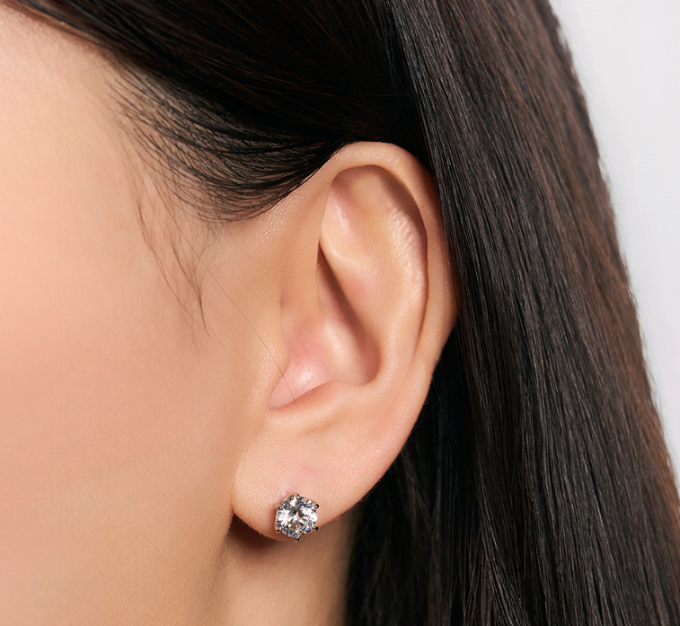 BS030 LLOYD 經典 6爪 1.0ct 培育鑽 14K 耳環 Signature 6-Prong Solitaire 1.0ct Diamond 14K Earrings (1.0ct*2ea)