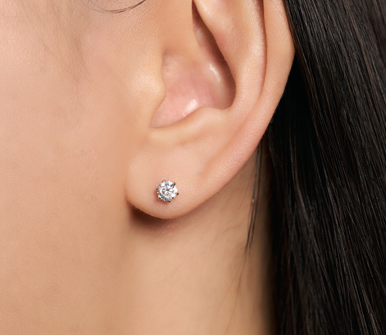 BS028 LLOYD 經典 6爪 0.3ct 培育鑽 14K 耳環 Signature 6-Prong Solitaire 0.3ct Diamond 14K Earrings (0.3ct*2ea)