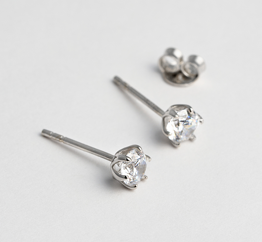 BS028 LLOYD 經典 6爪 0.3ct 培育鑽 14K 耳環 Signature 6-Prong Solitaire 0.3ct Diamond 14K Earrings (0.3ct*2ea)