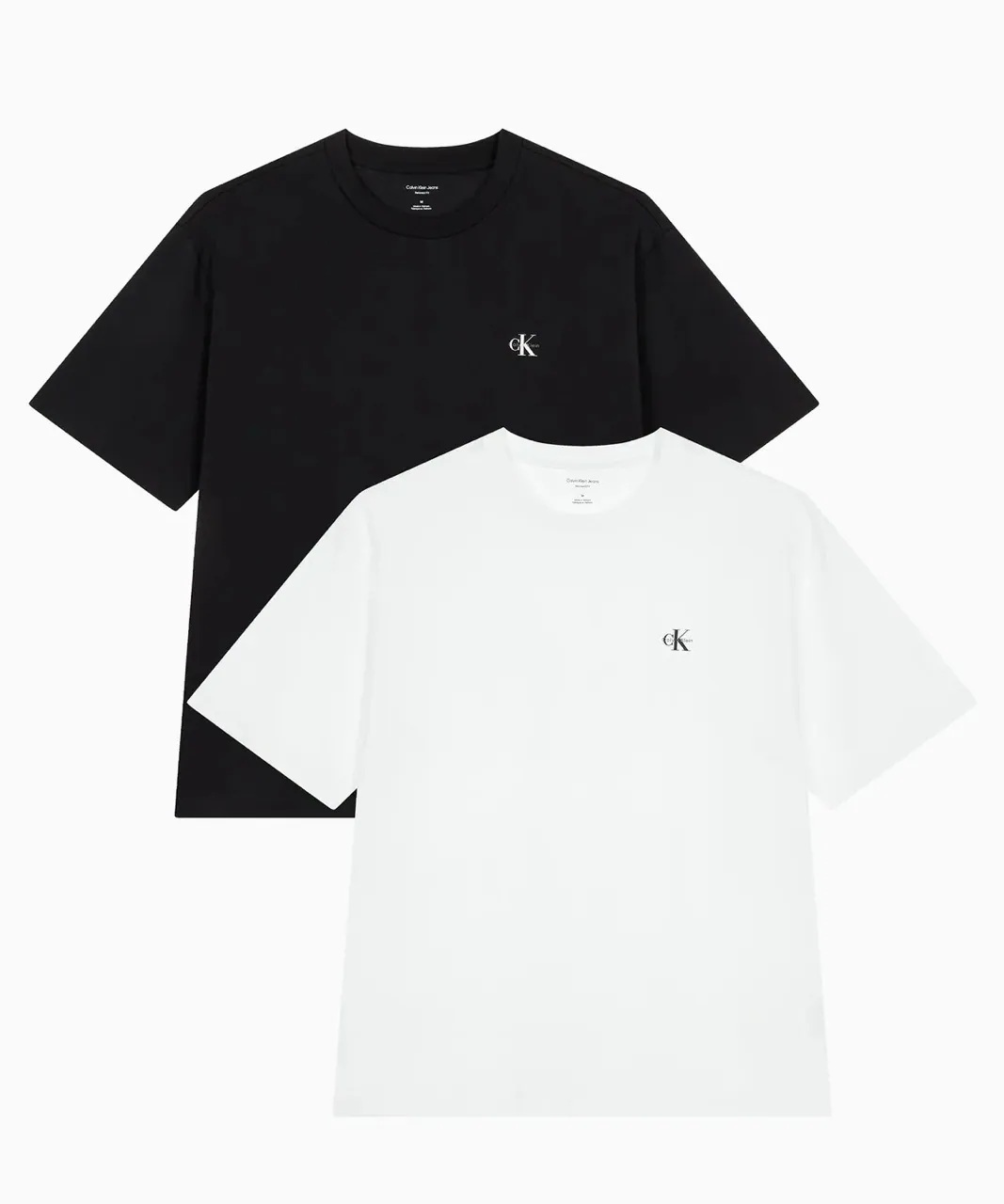 【逢甲 FUZZY】<限時下殺> Calvin Klein 兩件一組 男女 胸前logo 刺繡 短袖  CK 黑色 白色