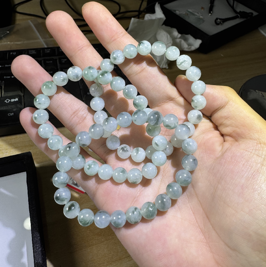 UB47 糯冰往正冰走翡翠手串 約8mm (TT6657) **連證書