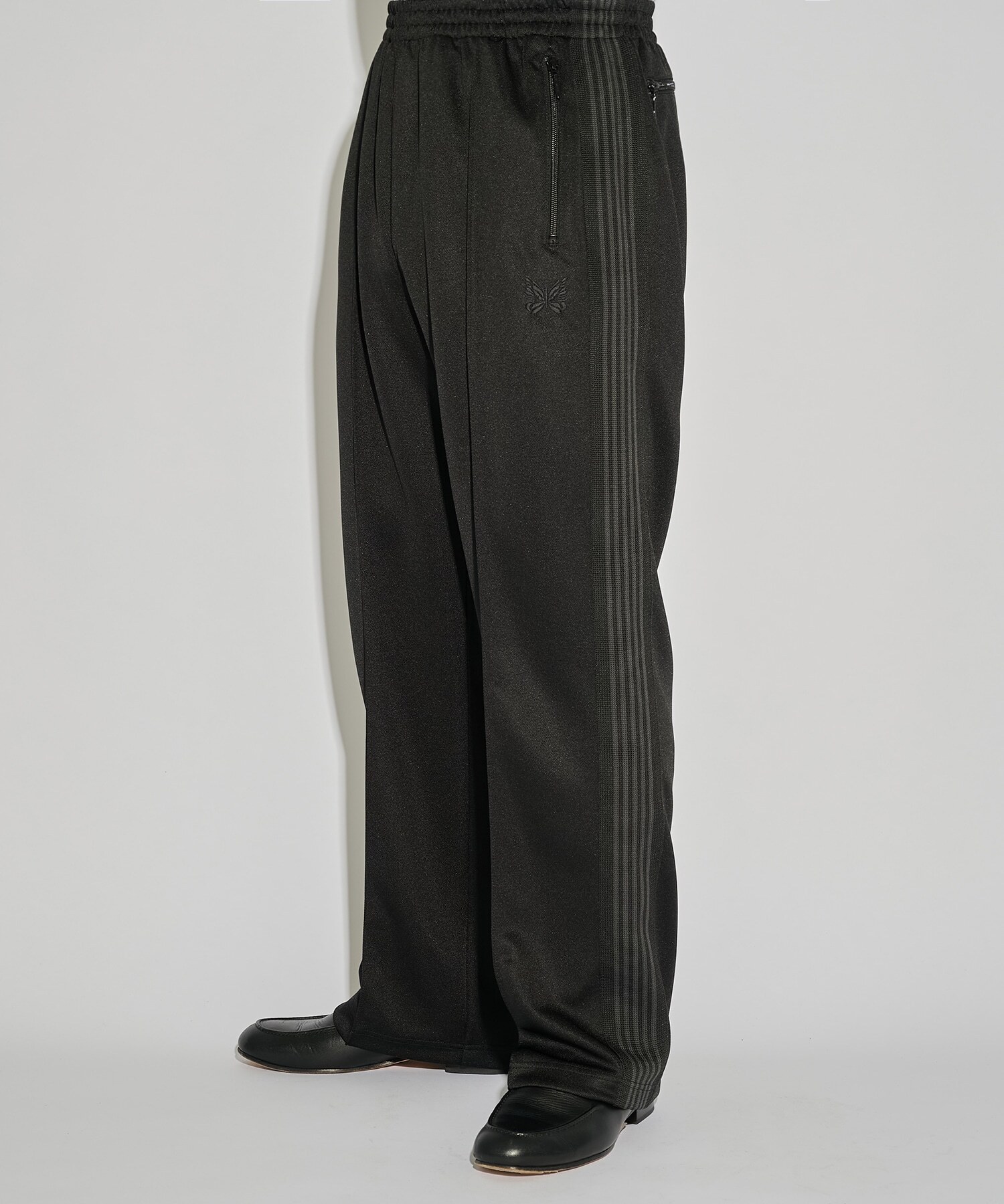 Needles x Studious Track Pants - Poly Smooth - BLACK