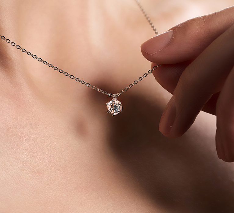 BS026 LLOYD 經典 6爪 0.5ct 培育鑽 14K 頸鍊 Signature 6-Prong Solitaire 0.5ct Diamond 14K Necklace