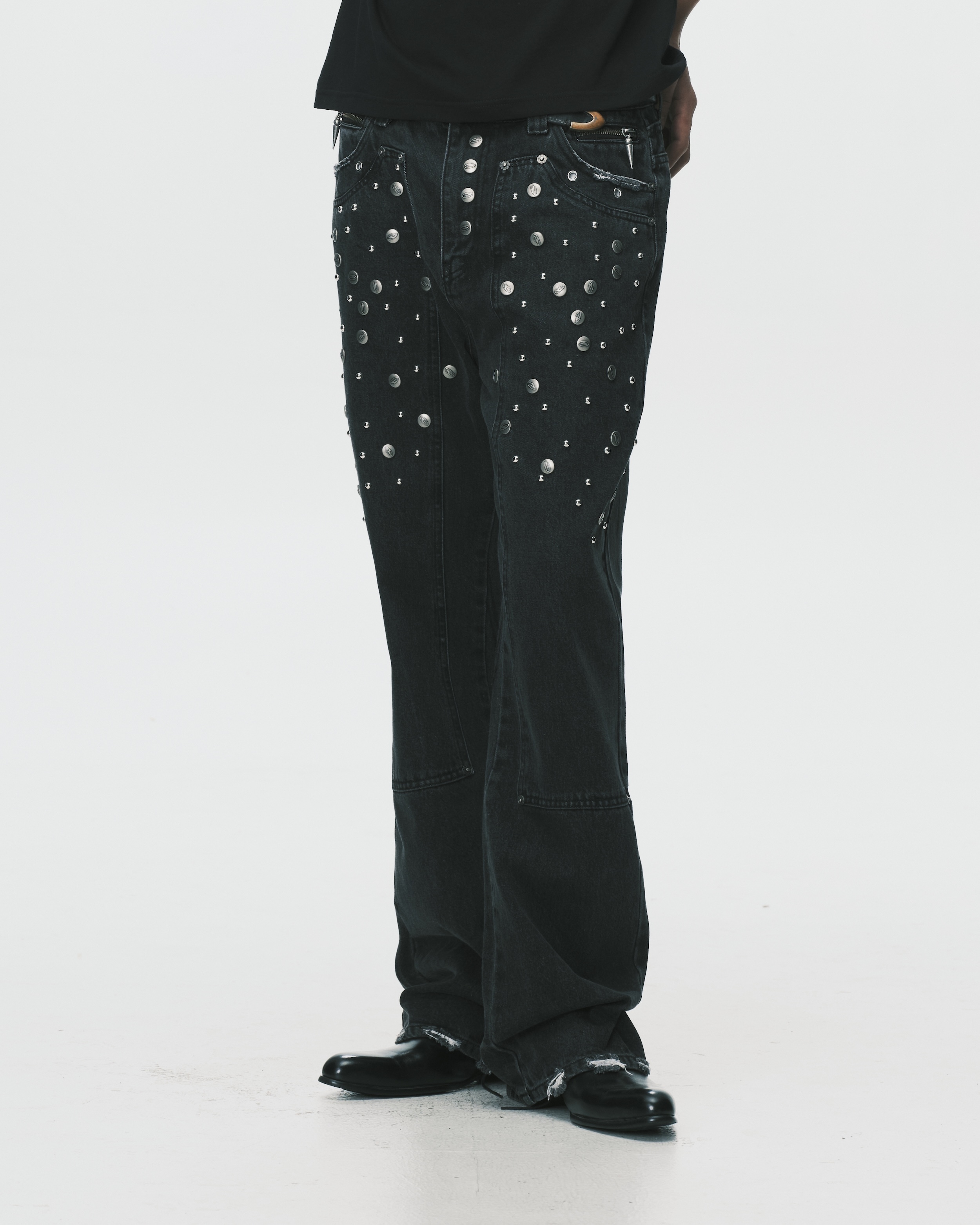 nul1.org X JobDataSheet｜(nu-P65) - Studded Jeans D35 (Black)