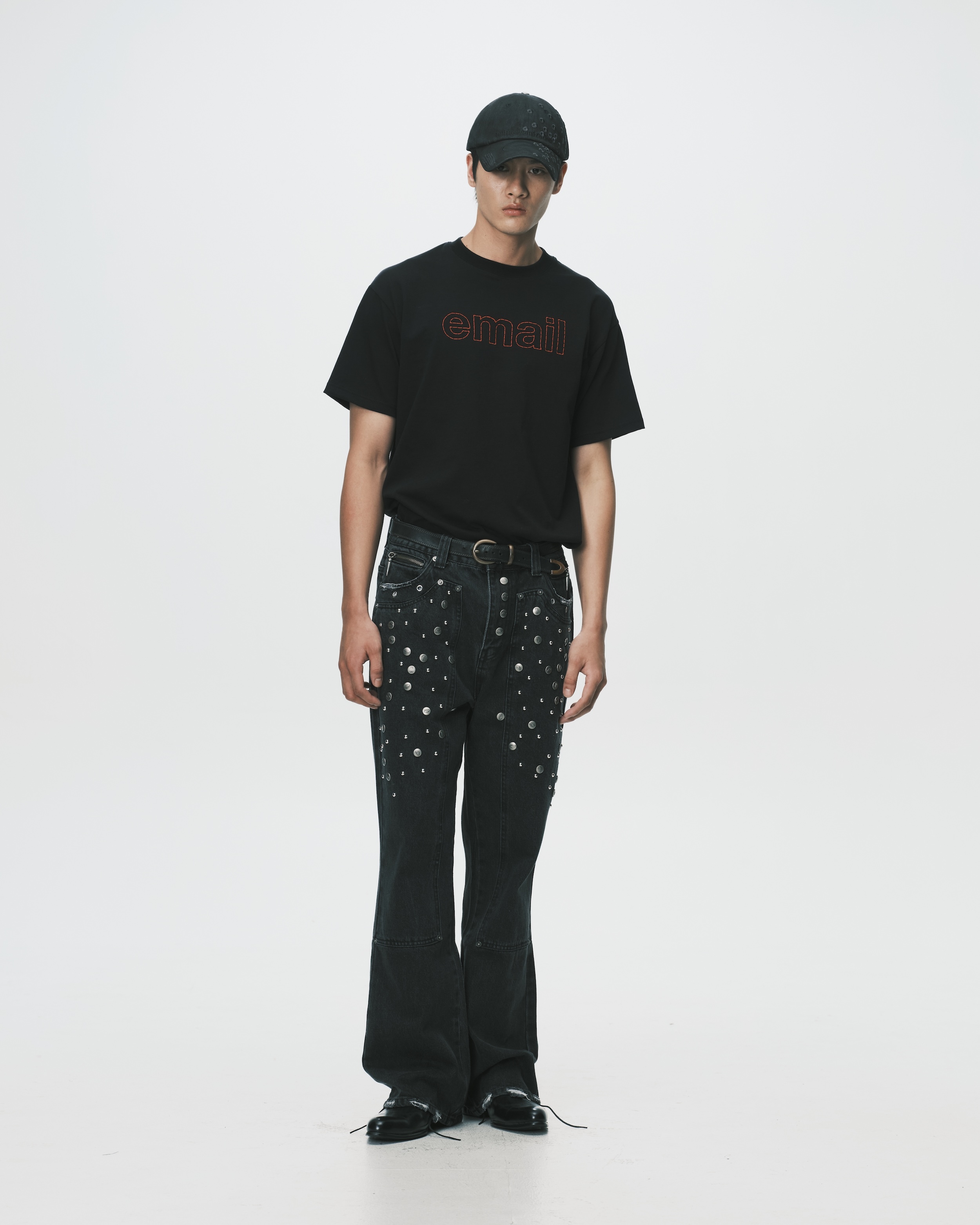nul1.org X JobDataSheet｜(nu-P65) - Studded Jeans D35 (Black)