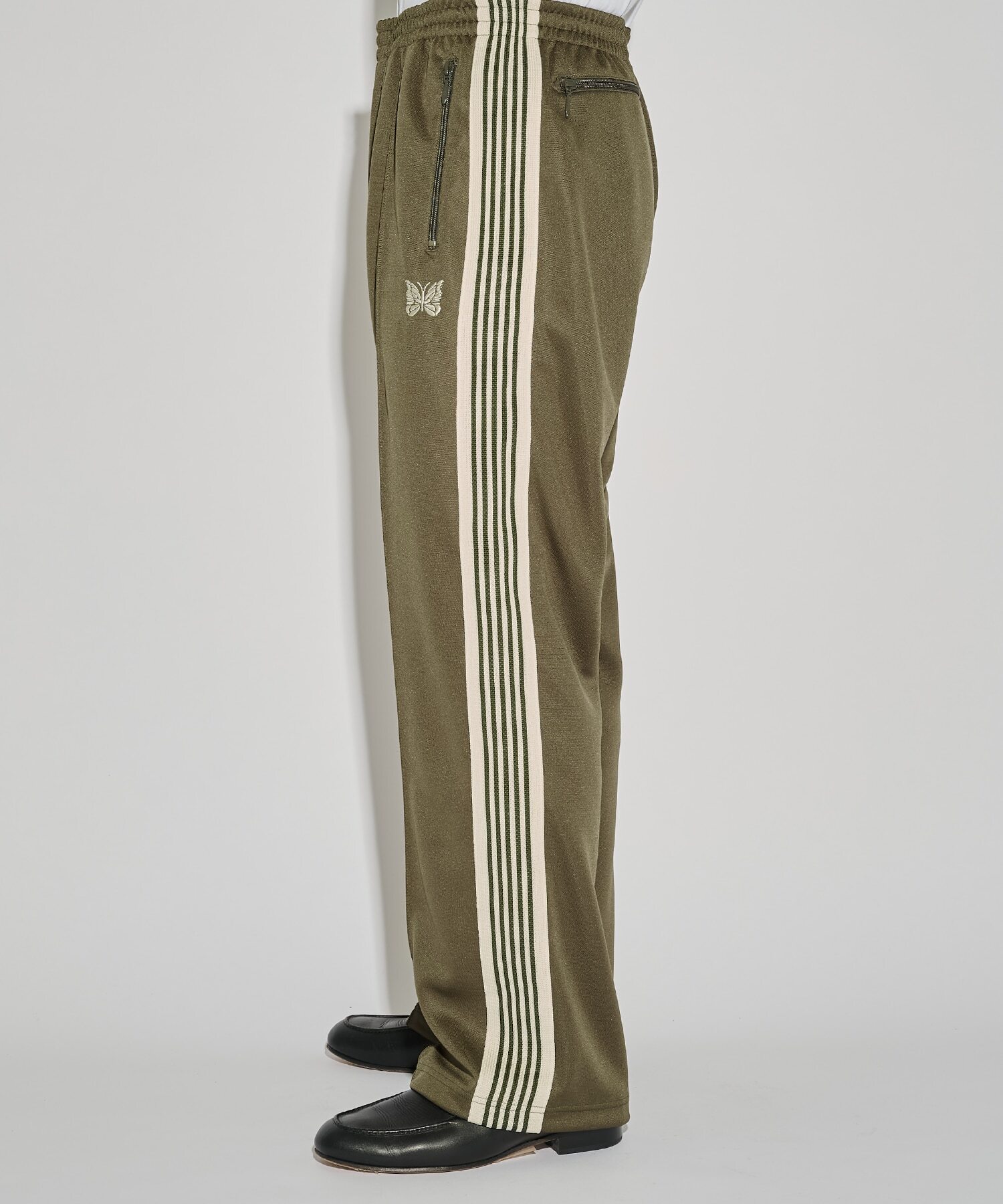 Needles x Studious Track Pants - Poly Smooth - OLIVE