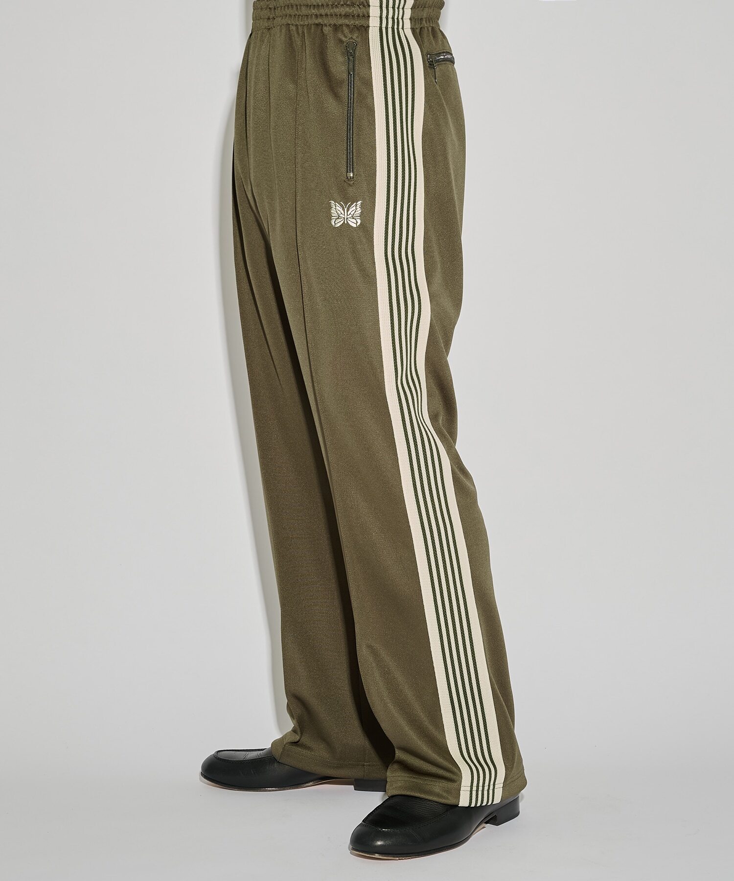Needles x Studious Track Pants - Poly Smooth - OLIVE