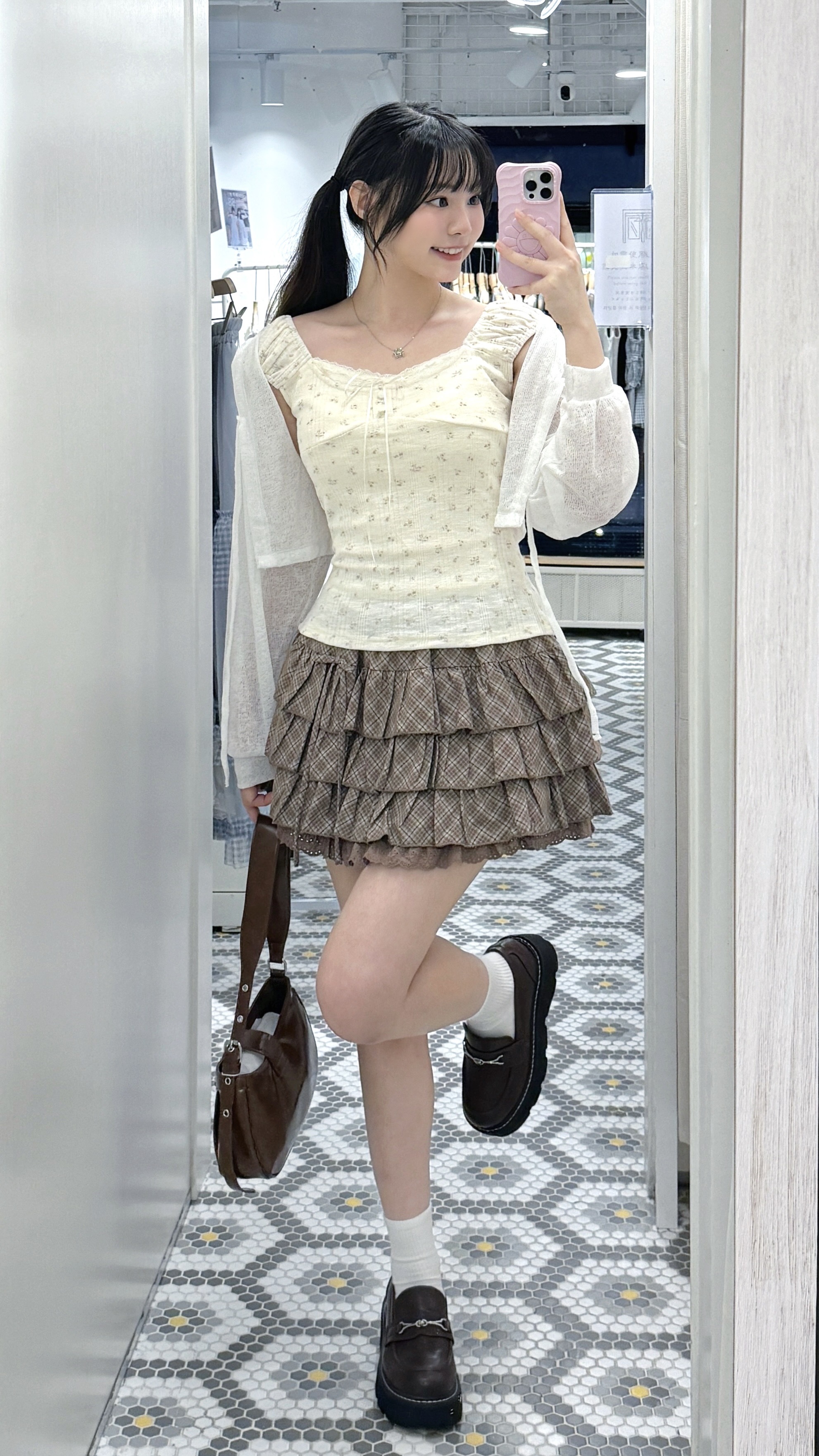 V0283｜小清新碎花修腰泡泡袖吊帶背心୧ ‧₊˚ 🍮